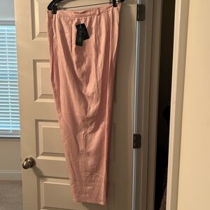 NWT Ralph Lauren ( Rare) Crystal Island Baby Pink 100% Linen Pants